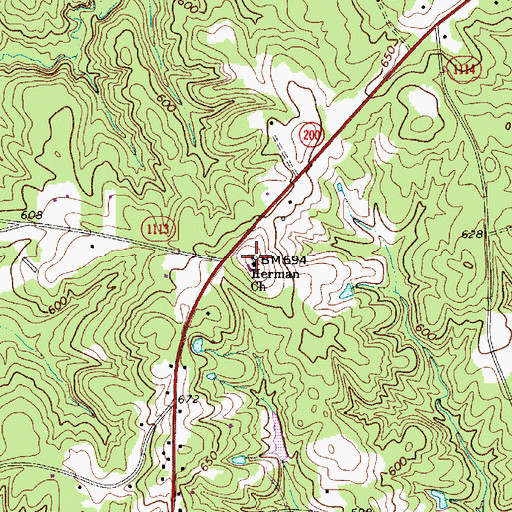 Topographic Map of Herman Church, NC