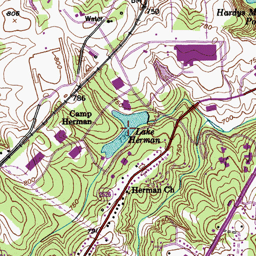 Topographic Map of Lake Herman, NC