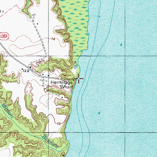Topographic Map of Hermitage Wharf, NC