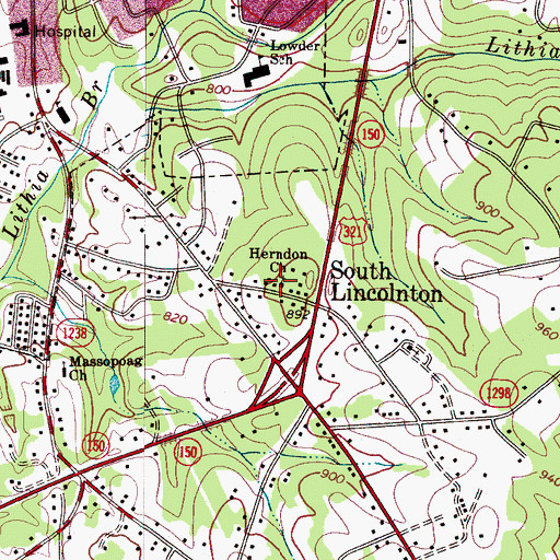 Topographic Map of Herndon Church, NC
