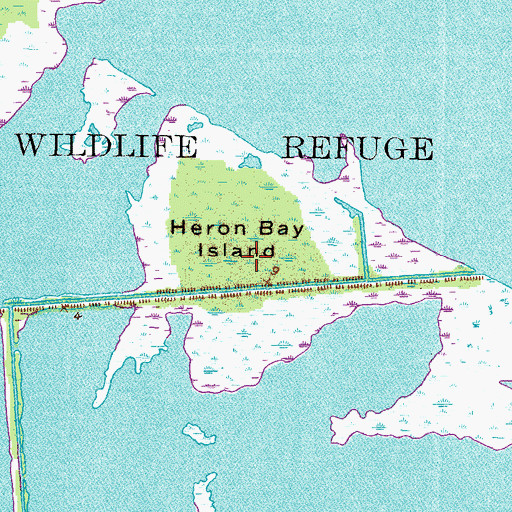 Topographic Map of Heron Bay Island, NC