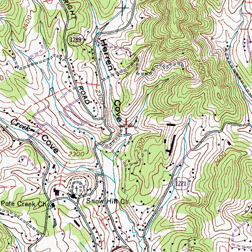 Topographic Map of Herren Cove, NC