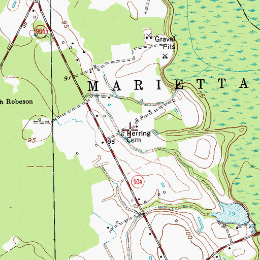 Topographic Map of Herring Cemetery, NC