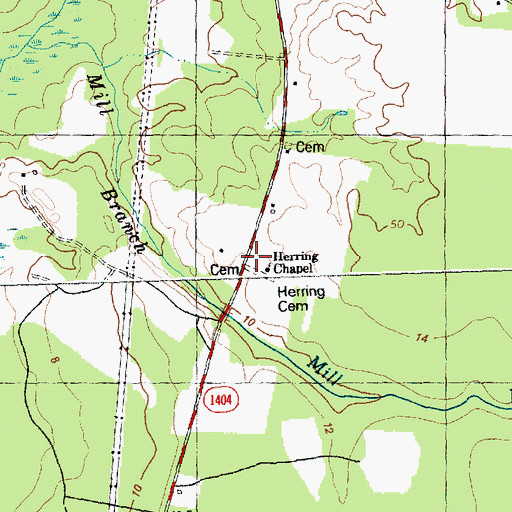 Topographic Map of Herring Chapel, NC