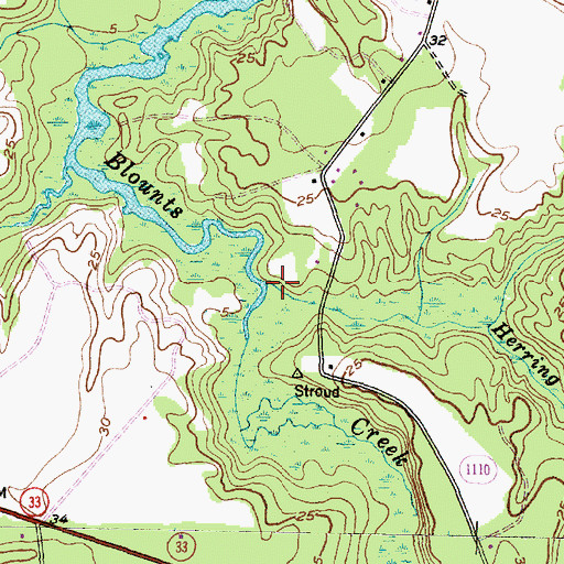 Topographic Map of Herring Run, NC