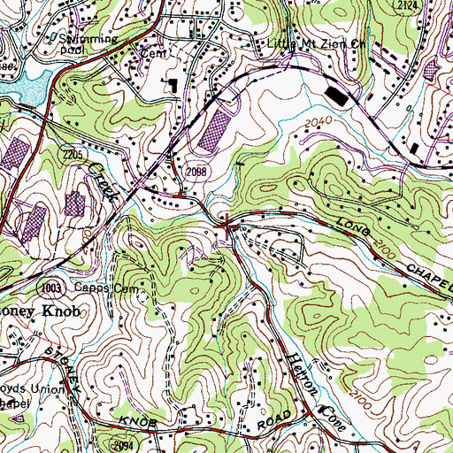 Topographic Map of Herron Cove, NC