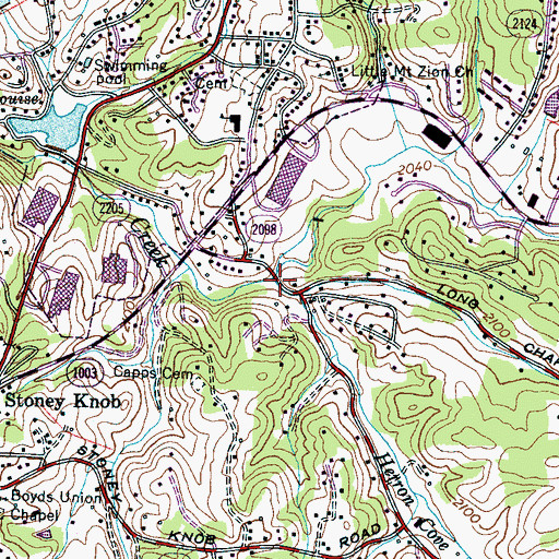 Topographic Map of Herron Cove Branch, NC