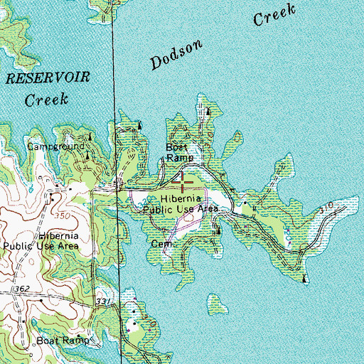 Topographic Map of Hibernia Public Use Area, NC