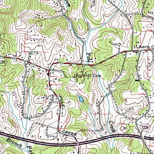 Topographic Map of Hice Hill Cemetery, NC