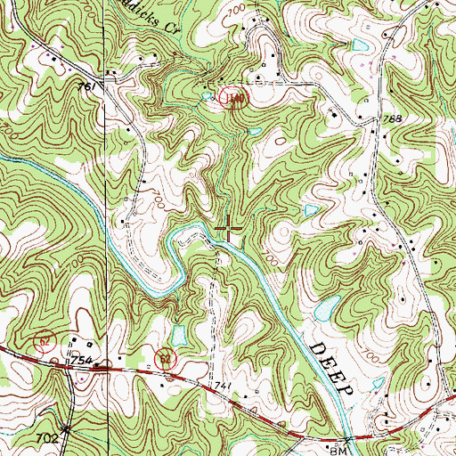 Topographic Map of Hickory Creek, NC