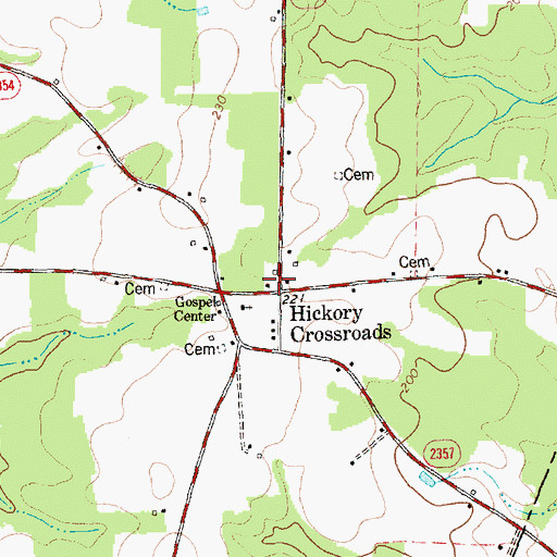Topographic Map of Hickory Crossroads, NC