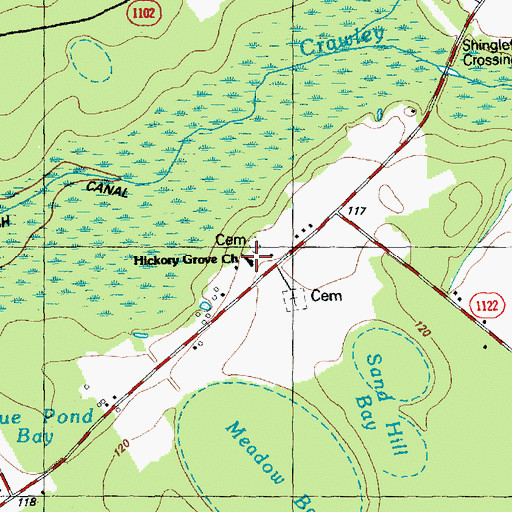 Topographic Map of Hickory Grove Church, NC