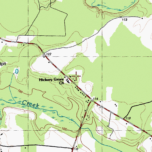 Topographic Map of Hickory Grove Church, NC