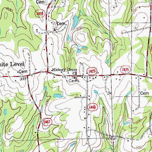 Topographic Map of Hickory Grove Church, NC