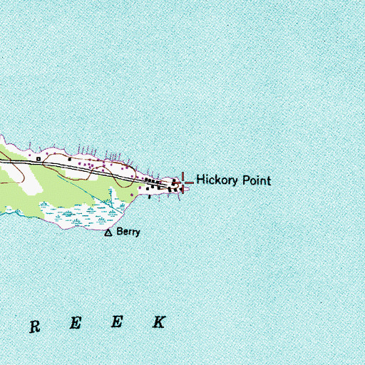 Topographic Map of Hickory Point, NC