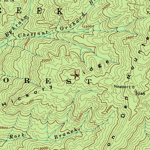 Topographic Map of Hickory Ridge, NC