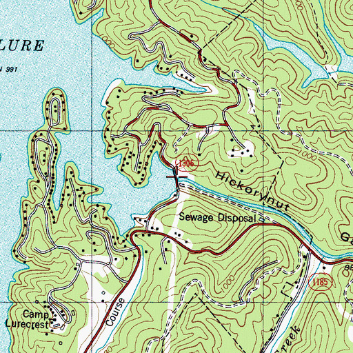 Topographic Map of Hickorynut Gap, NC