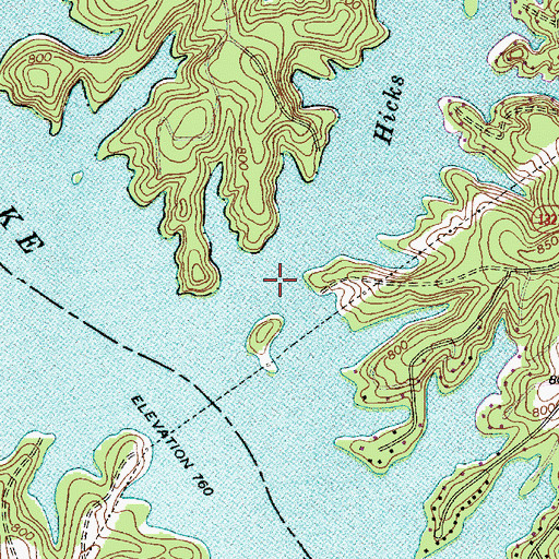 Topographic Map of Hicks Creek, NC