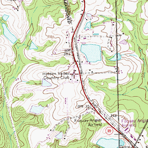 Topographic Map of Hidden Valley Country Club, NC