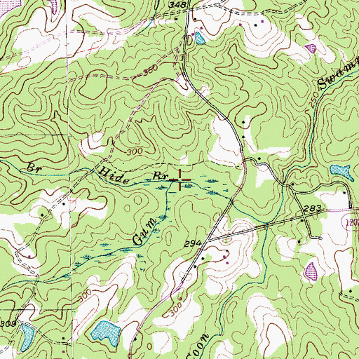 Topographic Map of Hide Branch, NC