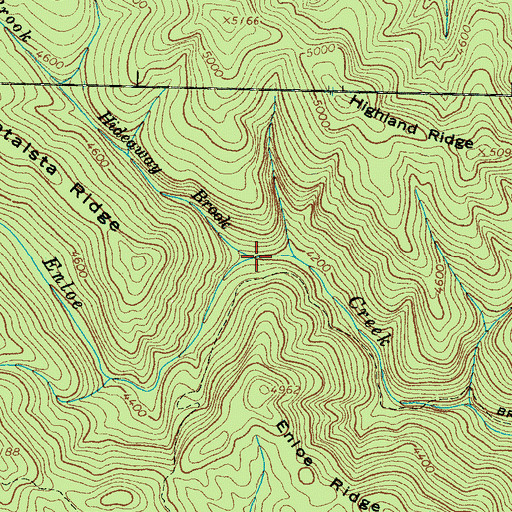 Topographic Map of Hideaway Brook, NC