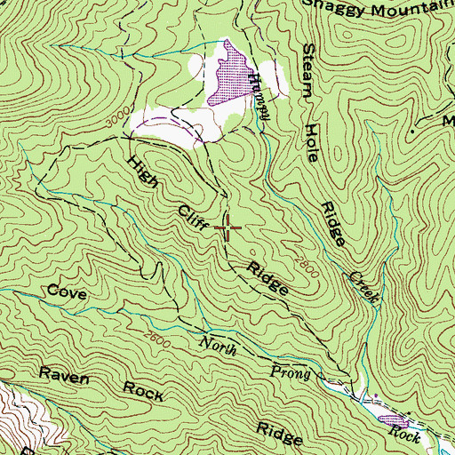 Topographic Map of High Cliff Ridge, NC