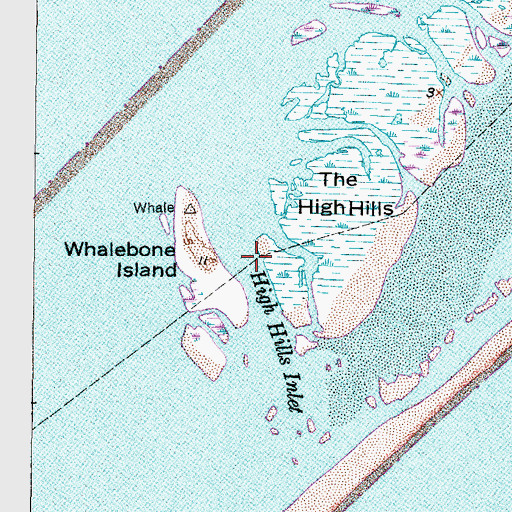 Topographic Map of High Hills Inlet, NC