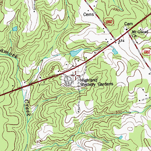 Topographic Map of Highland Memory Gardens, NC