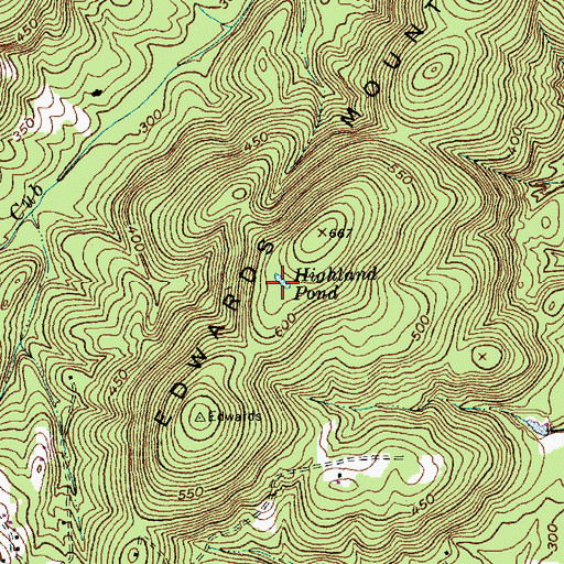 Topographic Map of Highland Pond, NC