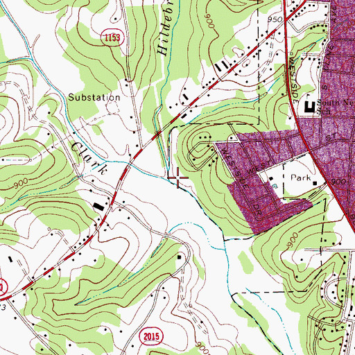 Topographic Map of Hildebran Creek, NC