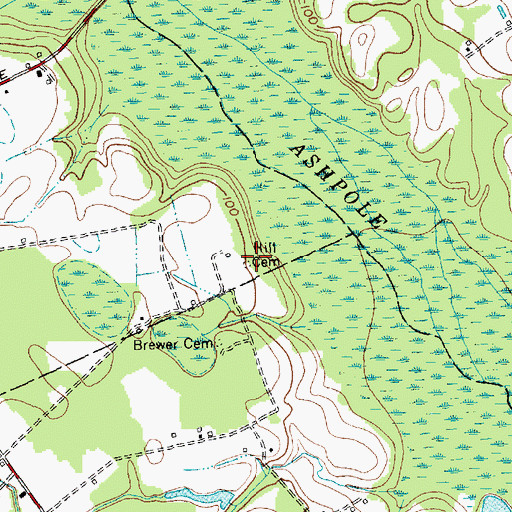 Topographic Map of Hill Cemetery, NC