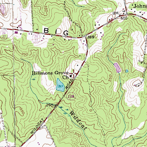 Topographic Map of Hillmons Grove Church, NC