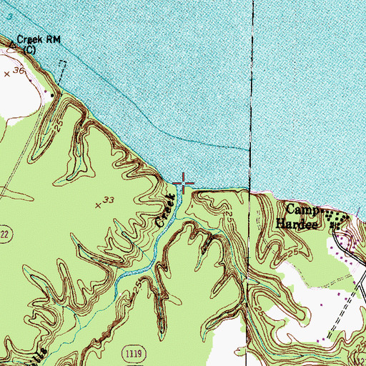 Topographic Map of Hills Creek, NC