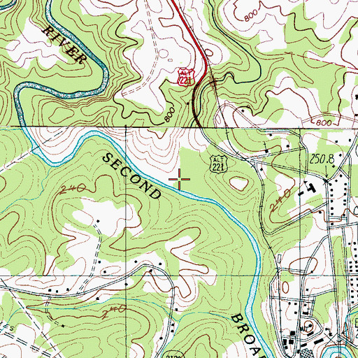 Topographic Map of Hills Creek, NC
