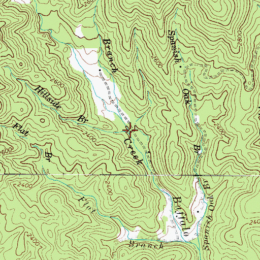 Topographic Map of Hillside Branch, NC