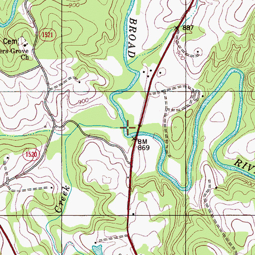 Topographic Map of Hinton Creek, NC