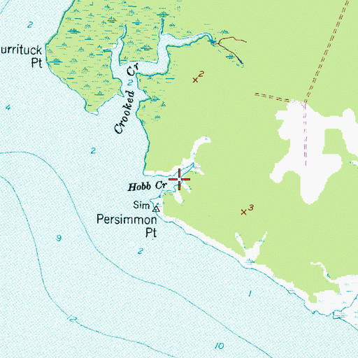 Topographic Map of Hobb Creek, NC