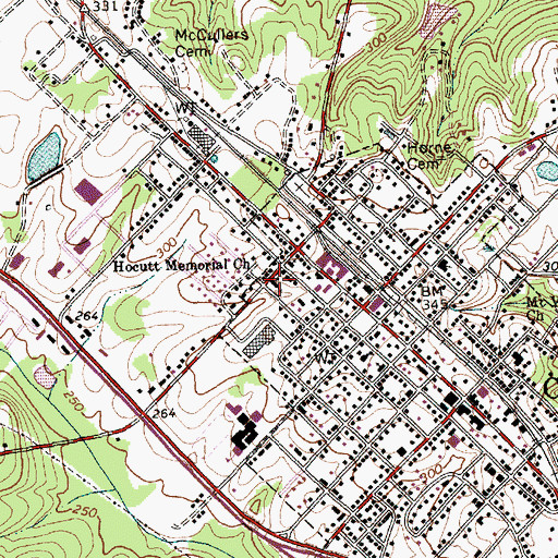 Topographic Map of Hocutt Memorial Church, NC