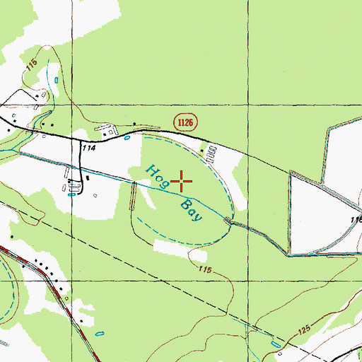 Topographic Map of Hog Bay, NC
