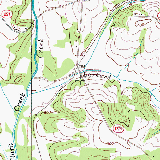 Topographic Map of Hog Branch, NC