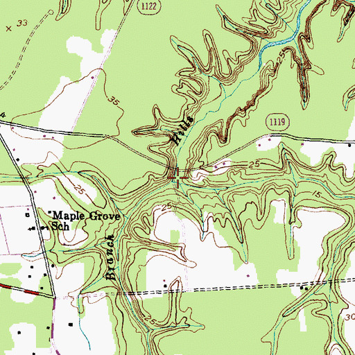 Topographic Map of Hog Hole Branch, NC