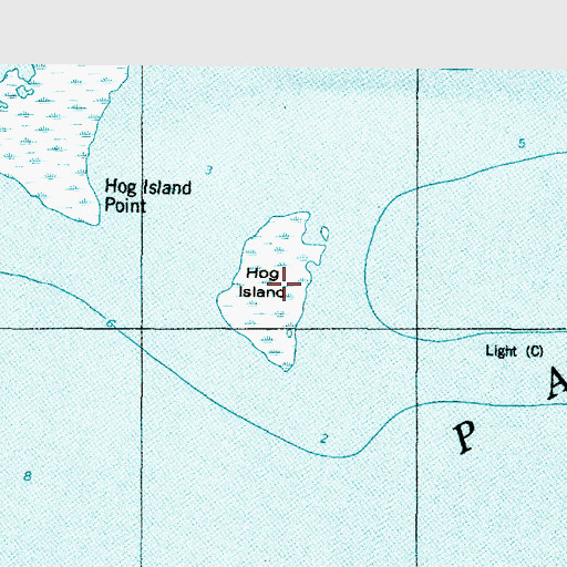 Topographic Map of Hog Island, NC