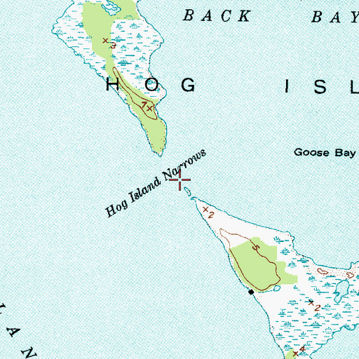 Topographic Map of Hog Island Narrows, NC