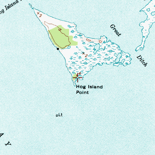 Topographic Map of Hog Island Point, NC