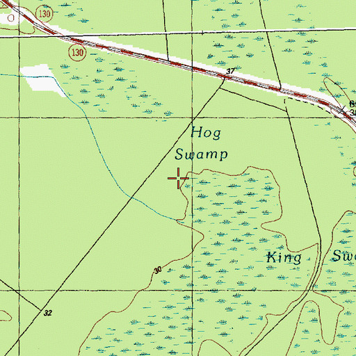 Topographic Map of Hog Swamp, NC