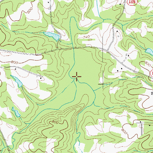 Topographic Map of Hogans Creek, NC