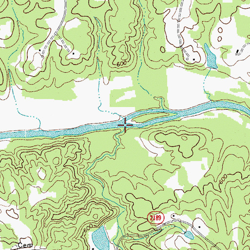 Topographic Map of Hogans Creek, NC