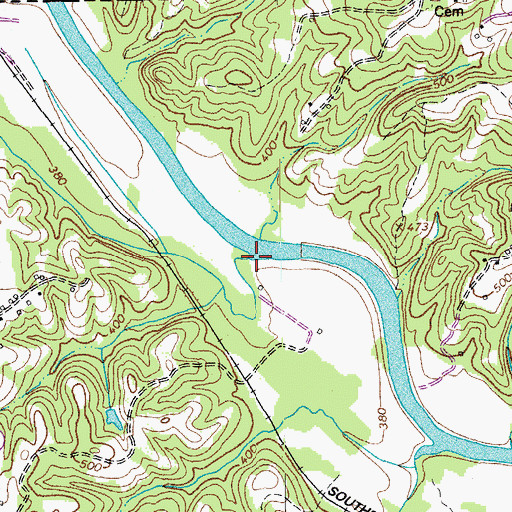 Topographic Map of Hogans Creek, NC