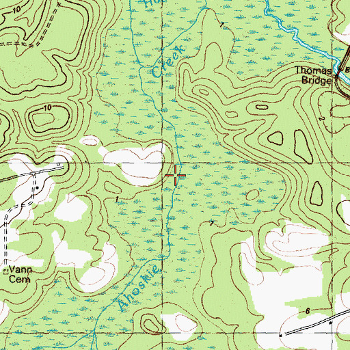 Topographic Map of Hoggard Bridge, NC