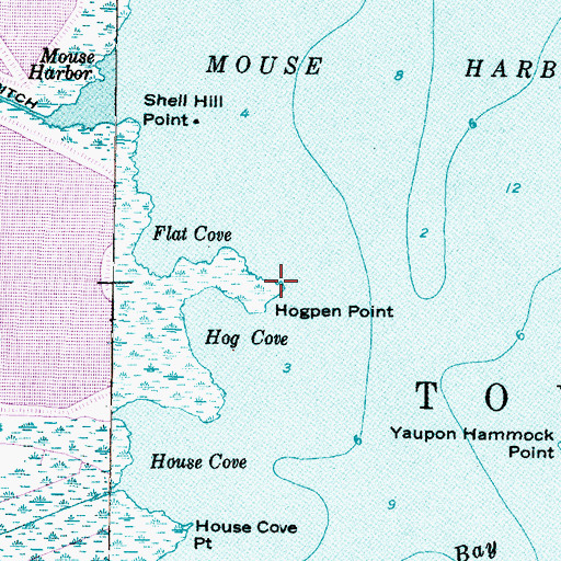 Topographic Map of Hogpen Point, NC